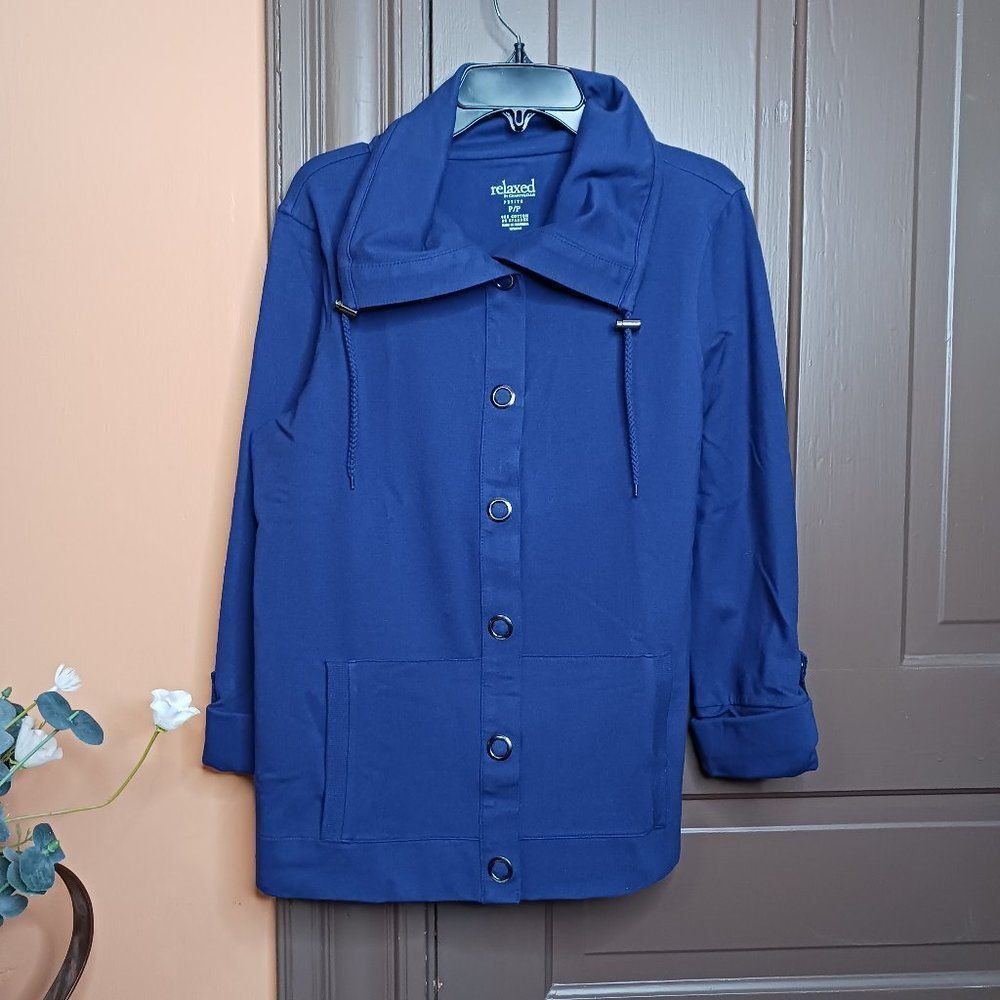Charter Club Relaxed Women's Petite Blue Jacket
